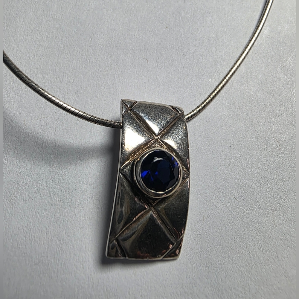 Minimalist Silver Necklace with Crystal Gem